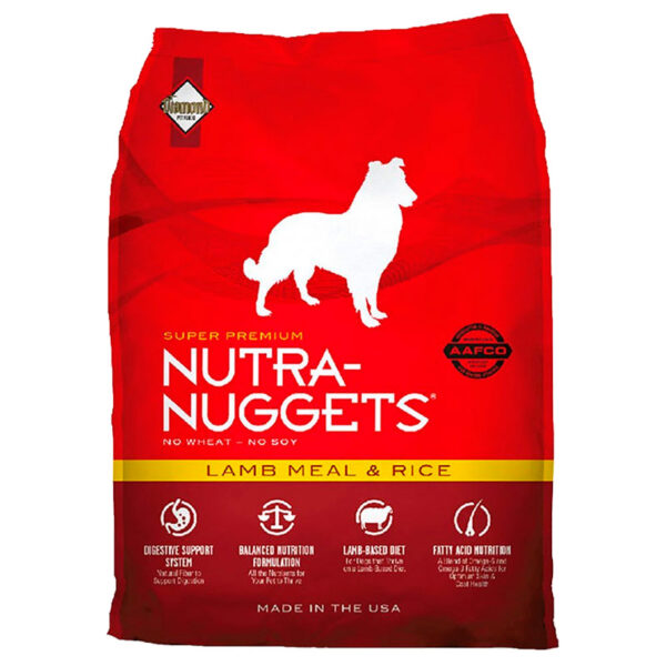 NUTRA NUGGETS CORDERO Y ARROZ 7.5KG